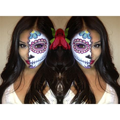 Half Face Sugar Skull Makeup - Mugeek Vidalondon