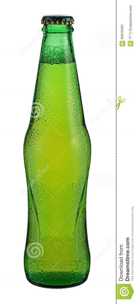 Frasco Da Cerveja Gotas Isolada No Fundo Branco Imagem De Stock