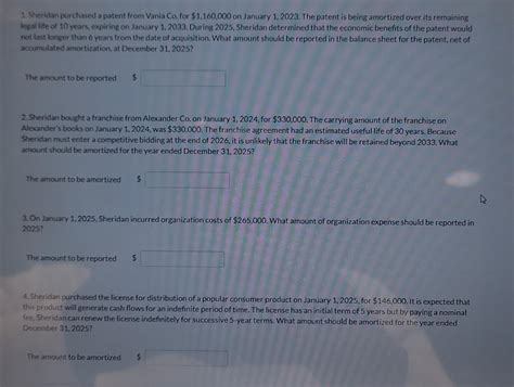 Solved 1 Sheridan Purchased A Patent From Vania Co For Chegg