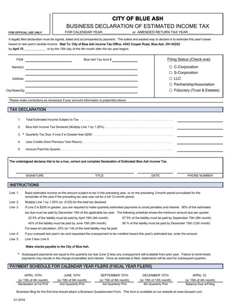 2024 Estimated Tax Forms Ohio Sioux Eachelle