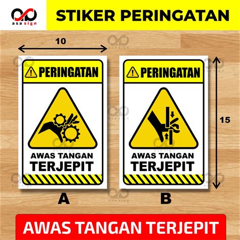 Jual Stiker Awas Tangan Terjepit Stiker Peringatan Stiker Keselamatan Shopee Indonesia