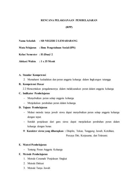 Rpp Ips Kelas 6 Semester 2
