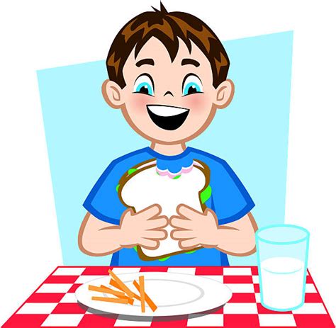 Boy Eating Clip Art Vector Images And Illustrations Istock