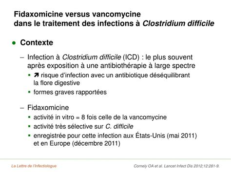 Ppt Fidaxomicine Versus Vancomycine Dans Le Traitement Des Infections