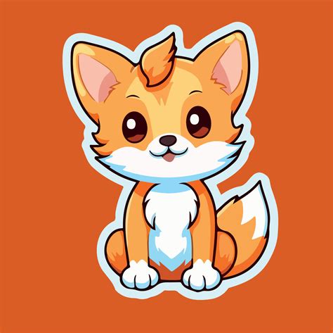 Cute Fox Drawing Kawaii Funny Vector Illustration Eps 10 23826053