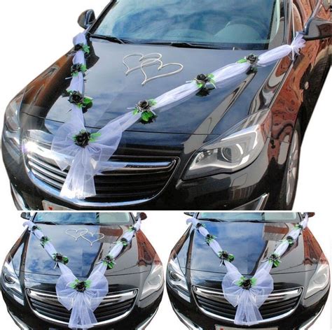 Autodeko Brautauto Autoschmuck Hochzeitsauto Autogirlande Gothic Wei