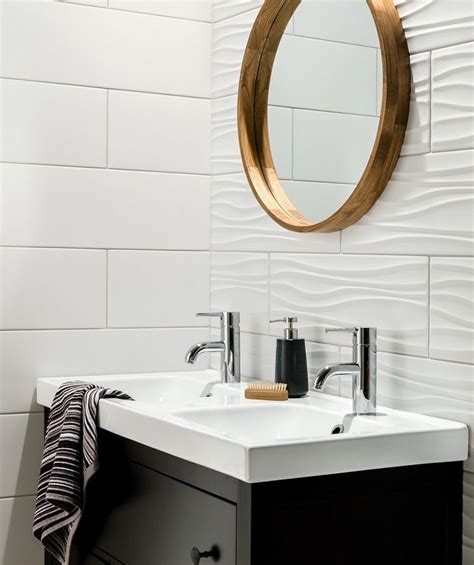 White Ripple Bathroom Tiles – Semis Online