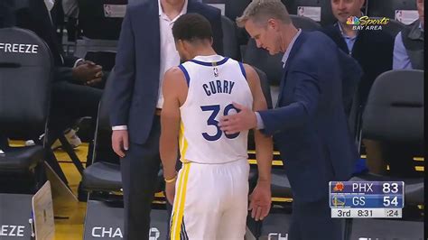 Stephen Curry Broke His Left Hand Vs Suns 2019 20 Season Youtube