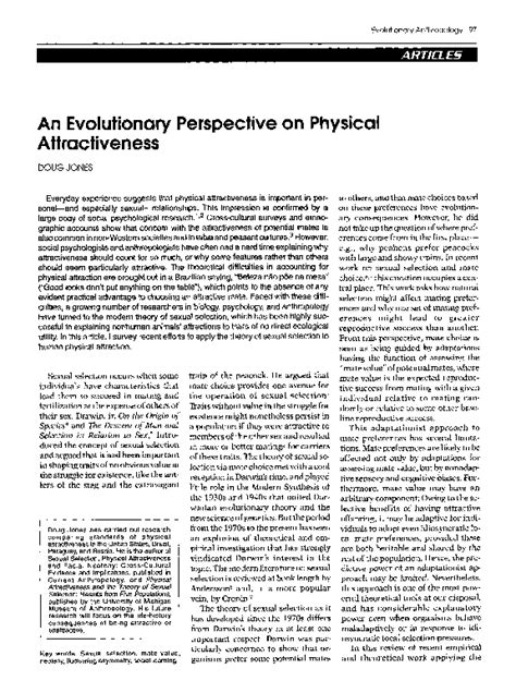 Pdf An Evolutionary Perspective On Physical Attractiveness