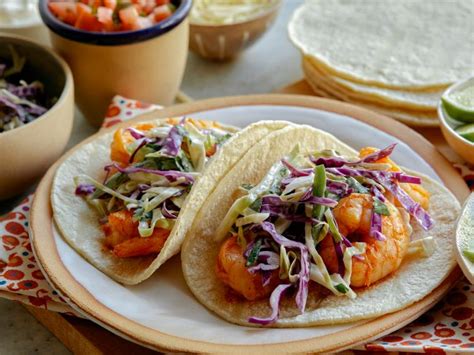 Shrimp Tacos With Creamy Cabbage Slaw Recipe Ree Drummond Food Network