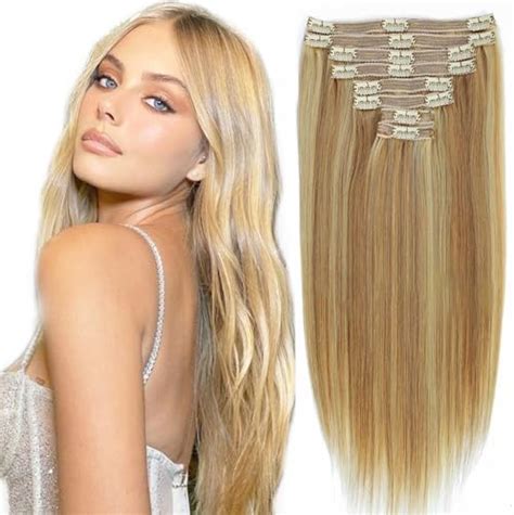 Skpblutn Clip In Human Hair Extensions Training Head Dresser