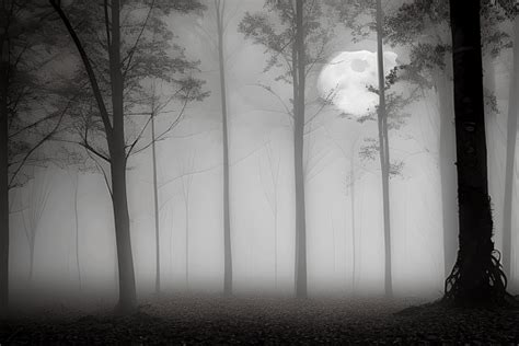 Full Moon over the Creepy Woods Graphic by eifelArt Studio · Creative ...