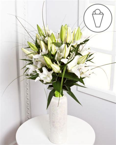 Sympathy Bouquet With White Lilies Sympathy And Funeral Fleurop