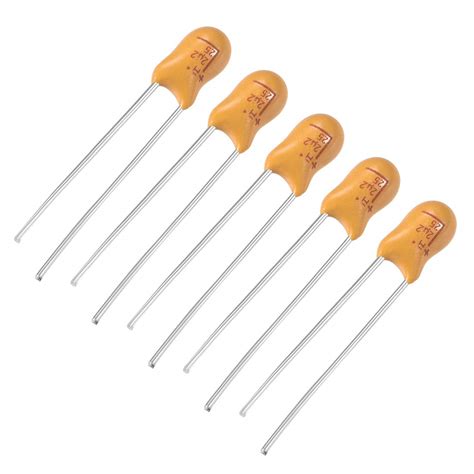 Uxcell 2 2uF Tantalum Capacitor 25V 2 Pin Yellow Radial Electrolytic