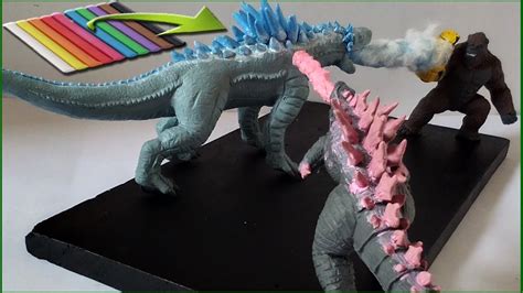 GODZILLA AND KONG VS SHIMU WITH CLAY PLASTILINA Godzilla X Kong 2024