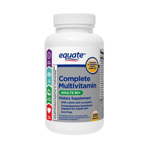 Equate Complete Multivitamin Tablets Adults 50 220 Ct