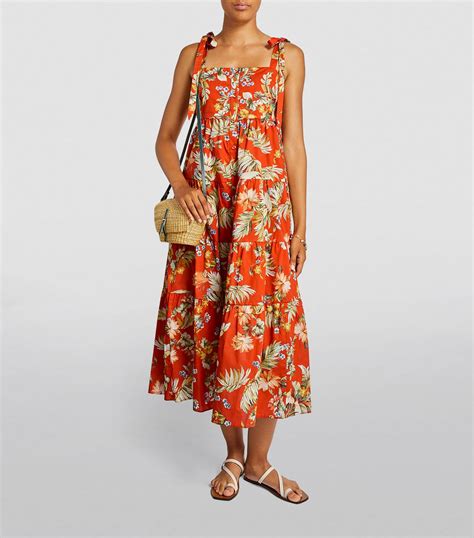 Erdem Cotton Floral Georgia Midi Dress Harrods US