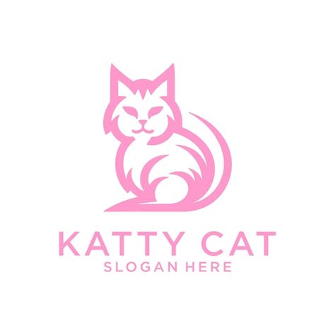 Premium Vector Pink Cat Pet And Animal Logo Vector Illustration