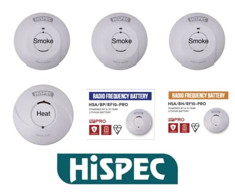 Hispec 10 Year Lithium Battery Wireless Interlink Rf Smoke And Heat Alarm