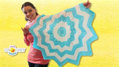 Classic Round Ripple Crochet Baby Blanket Sunburst Pattern Youtube