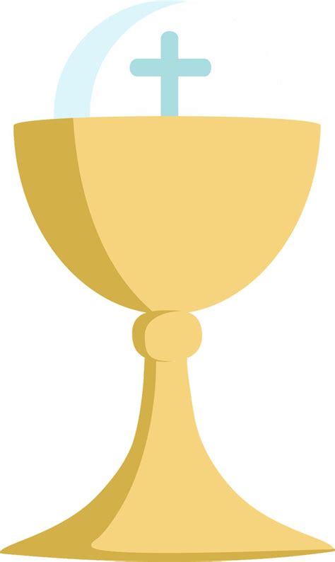 A Golden Chalice With A Cross On It S Side And A White Background