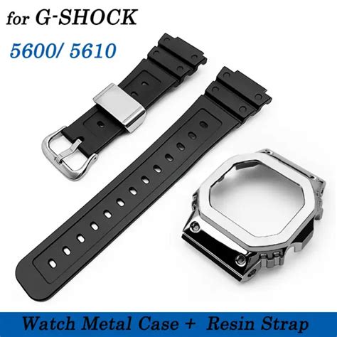 สายนาฬิกาเรซินและเคสโลหะ5600 5610 5035mm สำหรับ Casio G Shock สายนาฬิกา