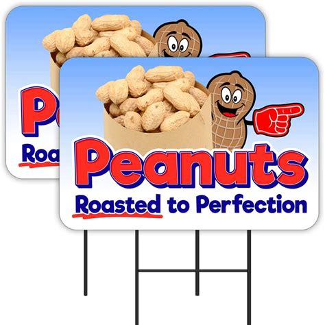 Roasted Peanuts 2 Pack Yard Signs 16 X 24 Double Sided