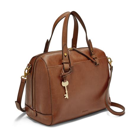 Fossil Leather Rachel Satchel Handbags Brown Lyst