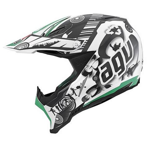 Moto Cross Enduro Helmet Agv Ax Evo Multi Cool White Black Green For