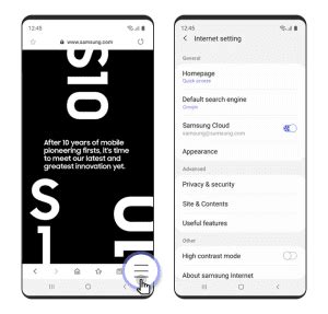 how to delete internet history on samsung phone
