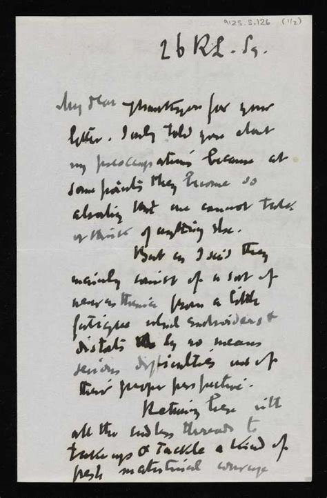 Incomplete Letter From Walter Sickert To Ethel Sands Addressed 26 Red