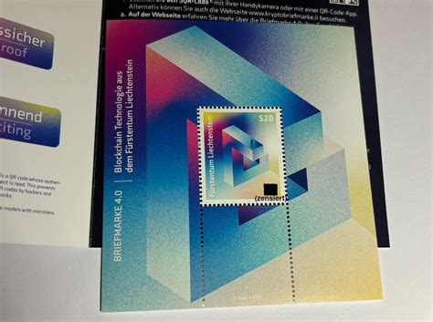 Rare Crypto Stamp Liechtenstein 2021 Briefmarke 4 0 Weitblick Das