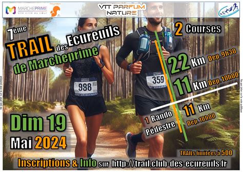 7ème TRAIL des Écureuils de Marcheprime Dimanche 19 mai 2024 Club