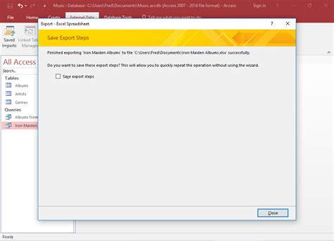 Access 2016 Export Data From Microsoft Access