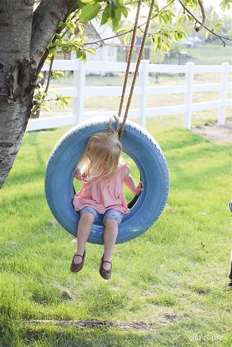 Easy DIY Tire Swing - Ella Claire & Co.