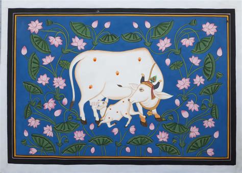 Cow Pichwai Painting X International Indian Folk Art