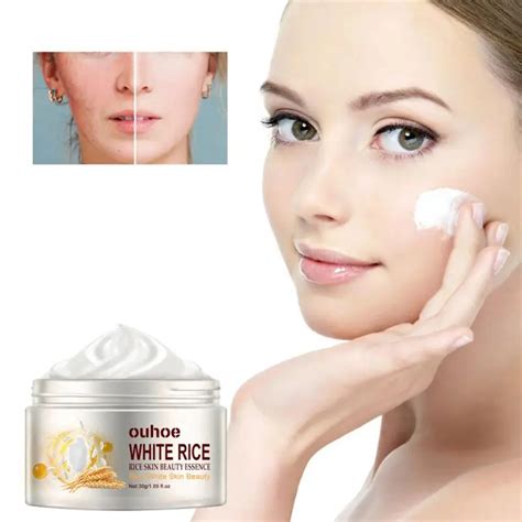 Crema Facial De Arroz Blanco Antienvejecimiento Hidratante Elimina Las