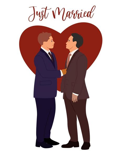 A Couple Of Gay Men In Suits At The Wedding Vector Art At Vecteezy