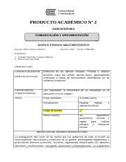 Comunicaci N Y Argumentaci N Docx Producto Acad Mico N Asignatura