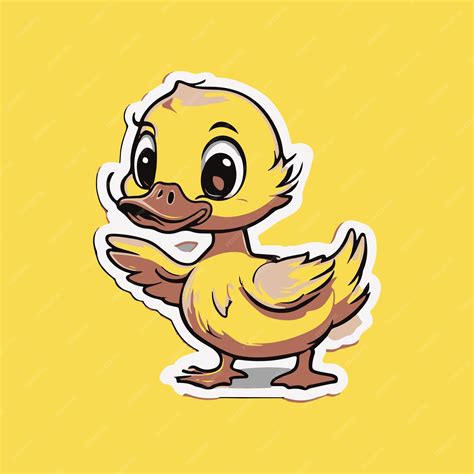 Premium Vector | A yellow duck excited sticker