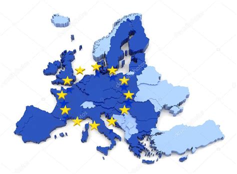 European Union Map With Flag — Stock Photo © Klenger 90841082