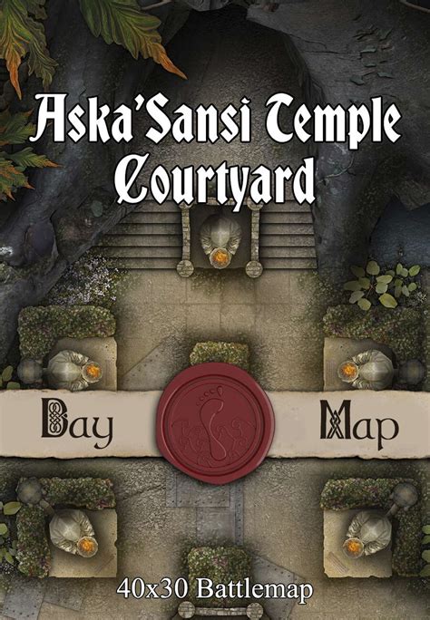 40x30 Battlemap Askasansi Temple Courtyard Seafoot Games Temples