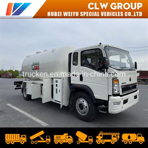 Sinotruk HOWO 4X2 15000L 7 5tons 7 5mt Rhd LPG Cylinder Refilling