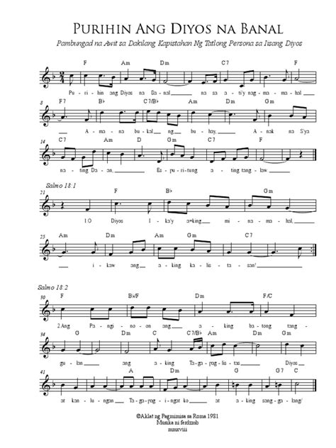 Purihin Ang Diyos Na Banal Musicby Ferdzmb PDF | PDF