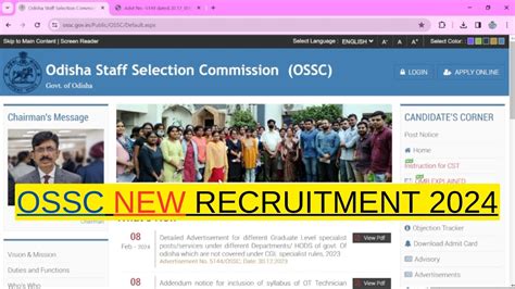 Ossc New Vacancy Ossc Recruitment Odisha Job Ossc Cgl