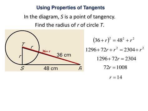 Ppt Lesson Properties Of Tangent Lines To A Circle Powerpoint