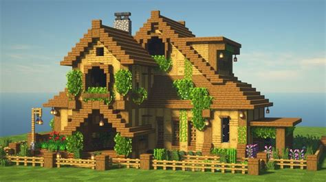 Minecraft How To Build A Big Wooden Mansion Minecraft Houses