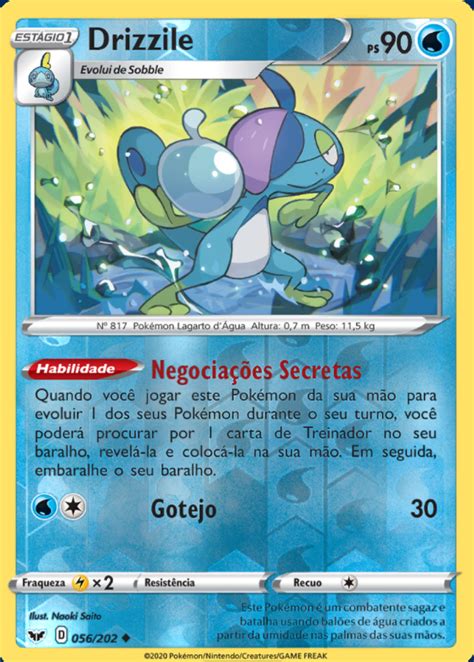 Drizzile 56 202 REV FOIL Carta Avulsa Pokemon Planeta Nerd Geek