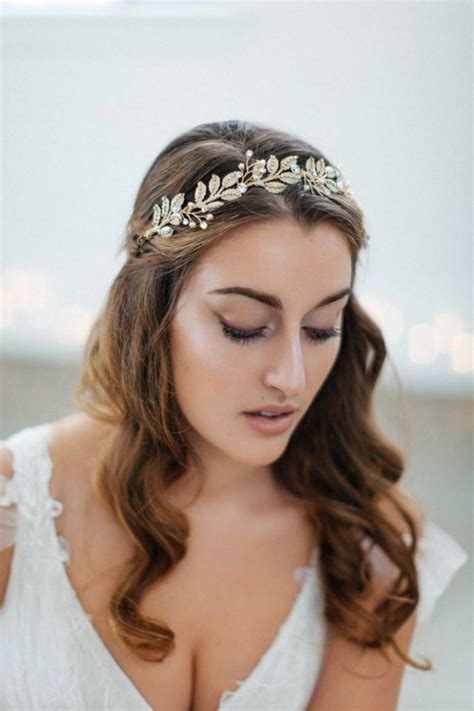 Wedding Headpiece Crystal Bridal Headpiece Leaf Bridal Headpiece