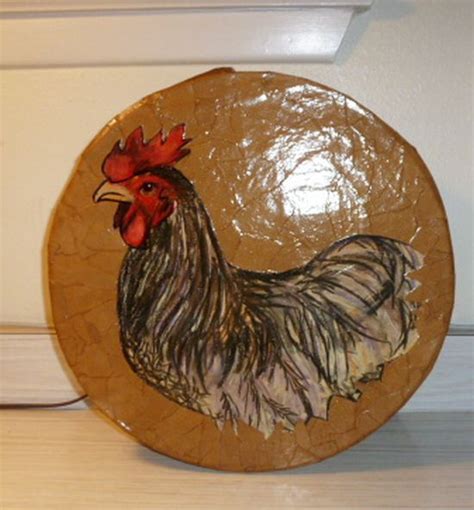 Background Done With Brown Paper Bag Decoupage Rooster Is From An Old